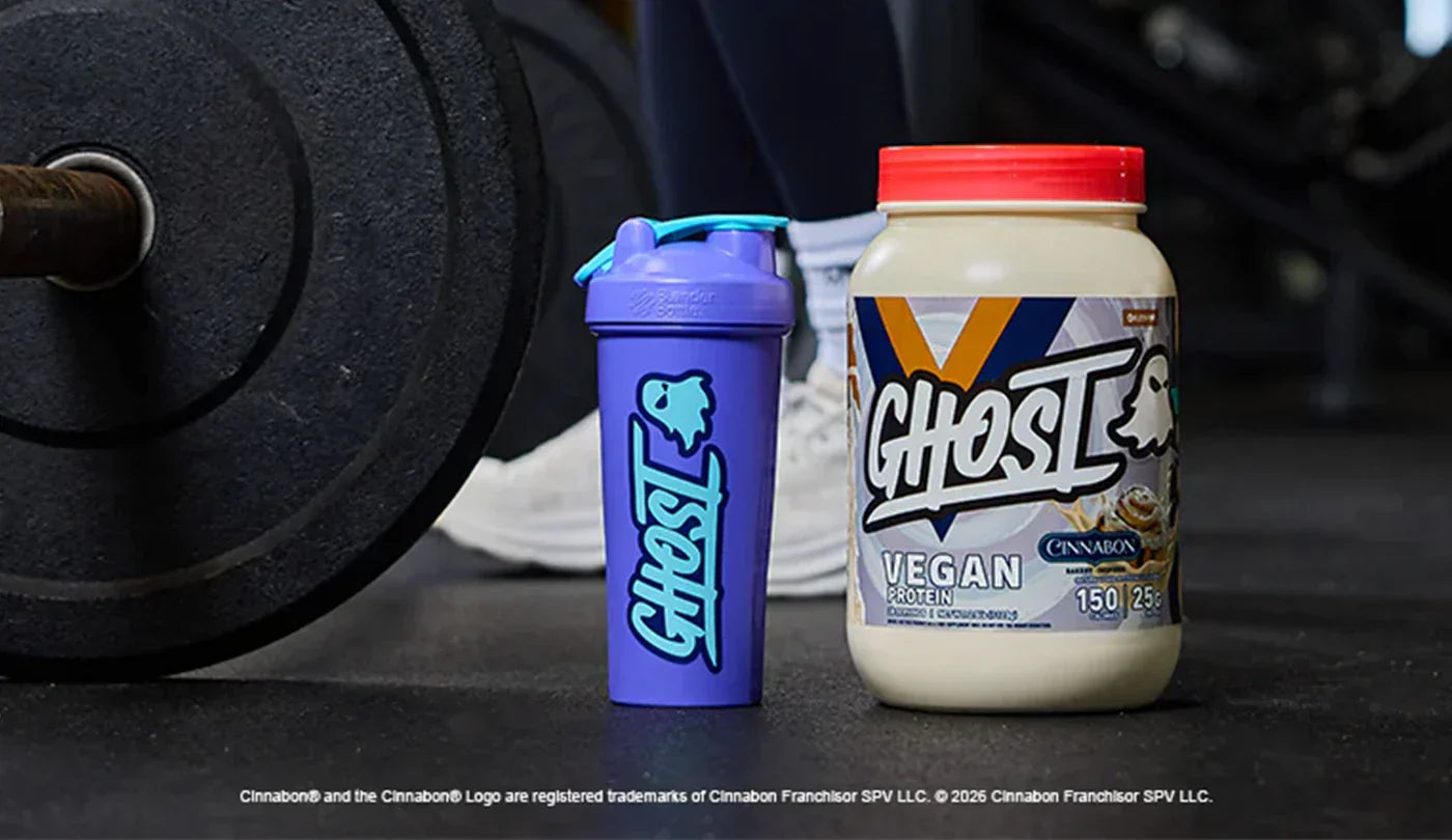 Ghost Vegan Cinnabon – Pictured in the Gym