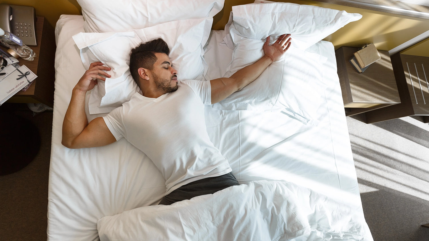 Man Sleeping in Bed