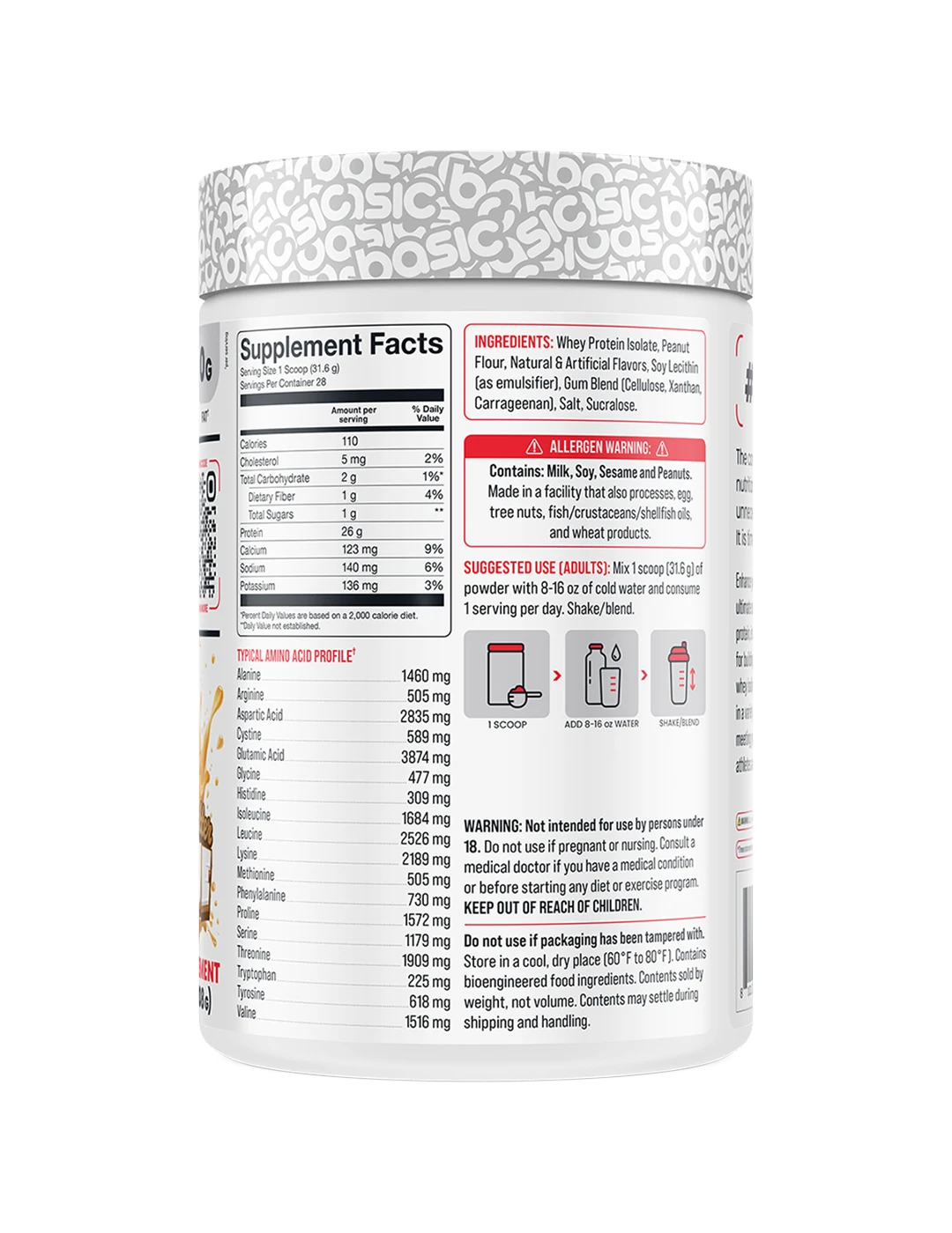 Basic Supplements Isolate 2 LB Peanut Butter Cookie Right | ASN