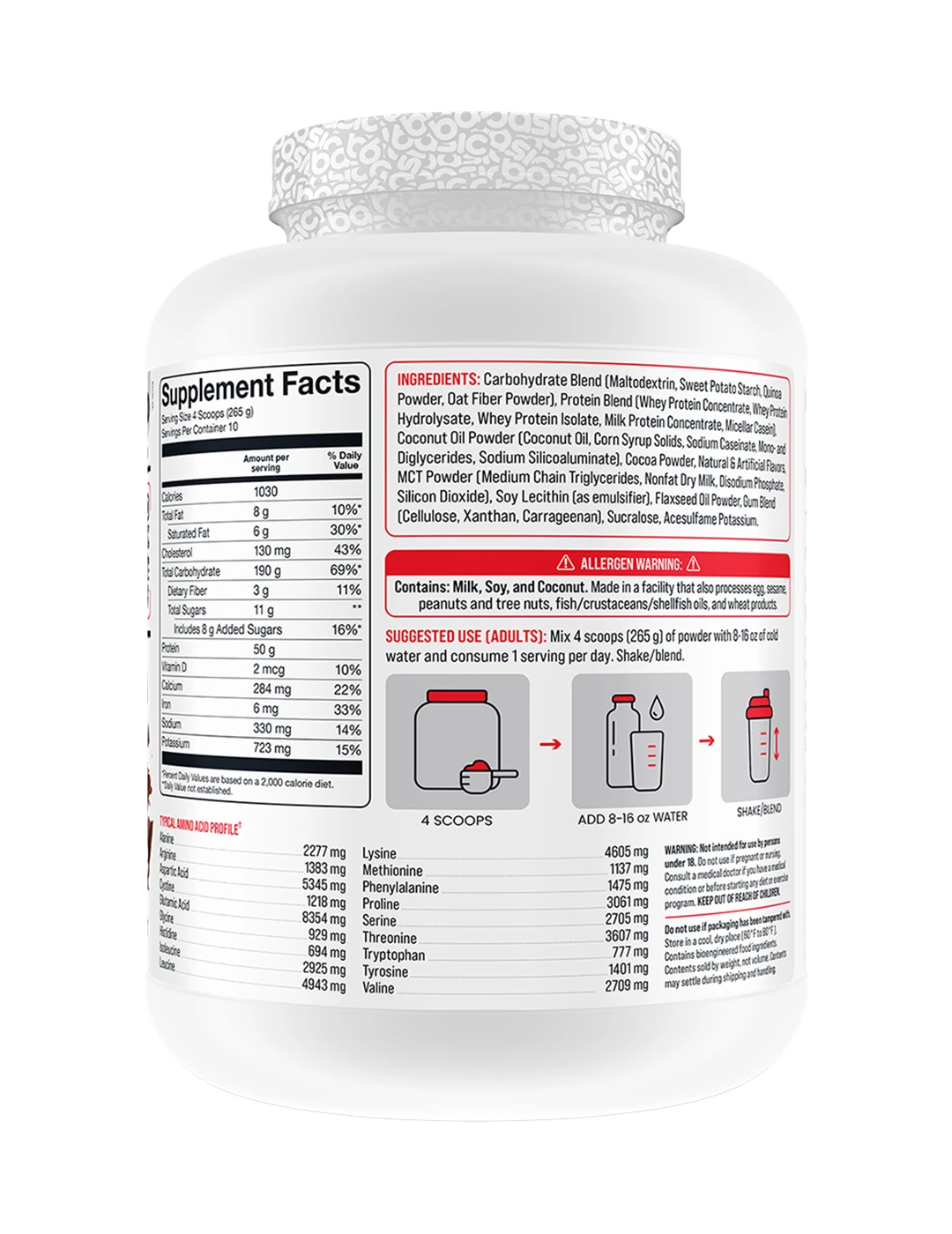 Basic Supplements Mass 6 LB Chocolate Right | ASN