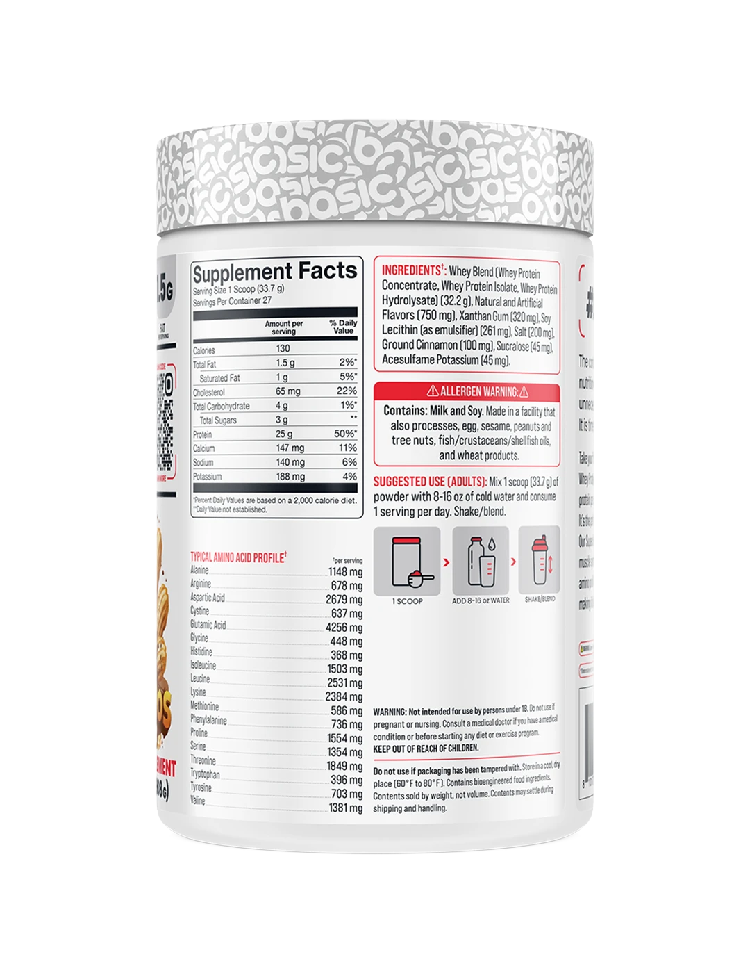 Basic Supplements Whey 2lb Churros SFP | ASN