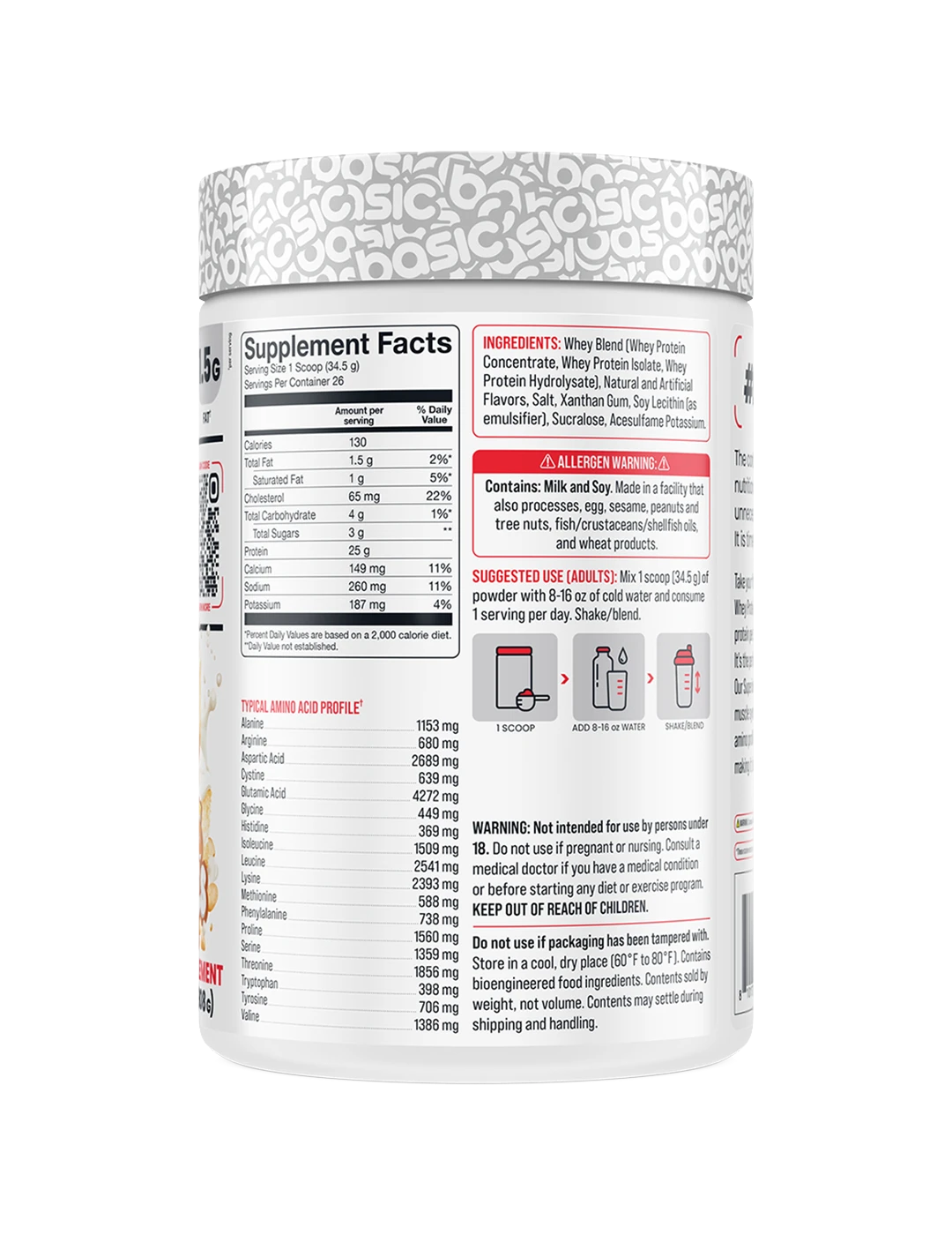 Basic Supplements Whey 2lb Tres Leches SFP | ASN