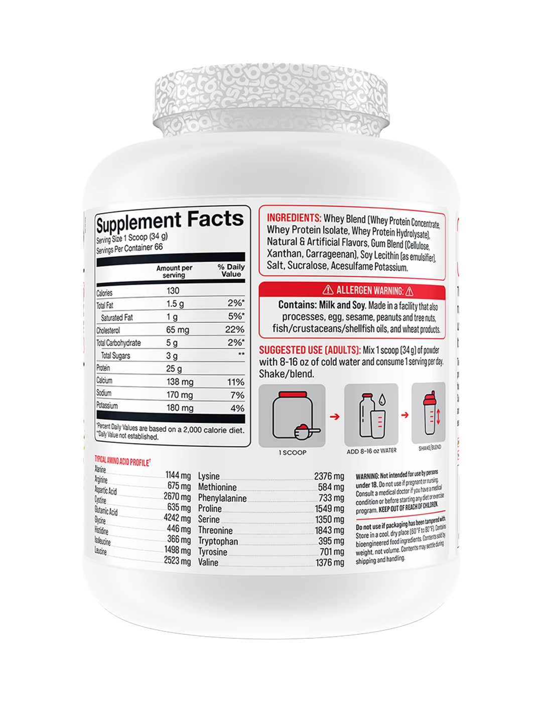 Basic Supplements Whey 5 LB Vanilla SFP | ASN