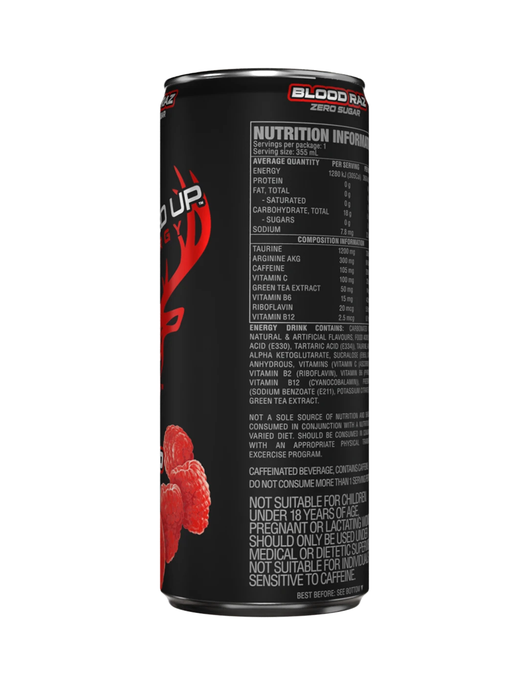 Bucked Up Bucked Up Energy 355m L Blood Raz NIP Right | ASN
