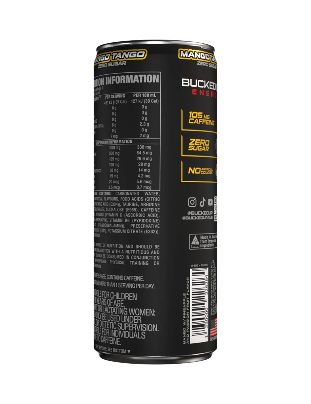 Bucked Up Bucked Up Energy 355m L Mango Tango NIP Left | ASN