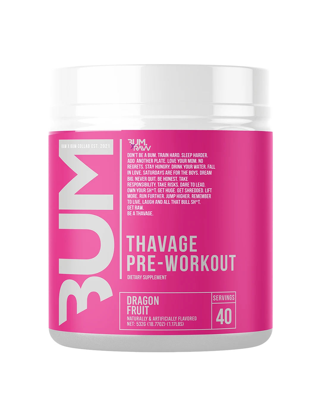 CBUM Thavage 40 Serve Dragonfruit Front | ASN