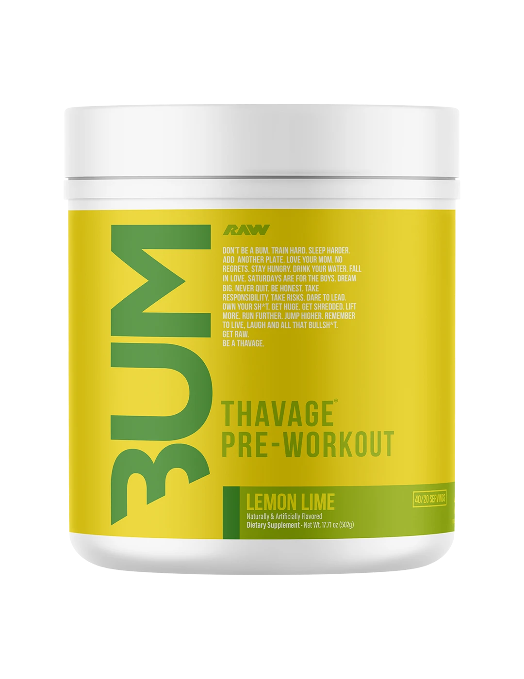 CBUM Thavage 40 Serve Lemon Lime Front | ASN