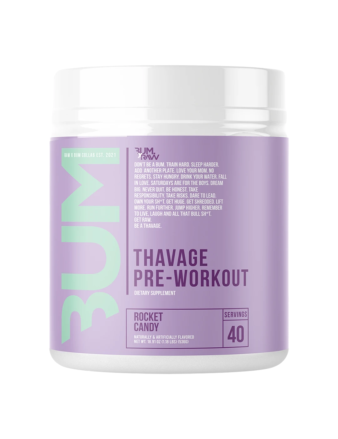 CBUM Thavage 40 Serve Rocket Candy Front | ASN