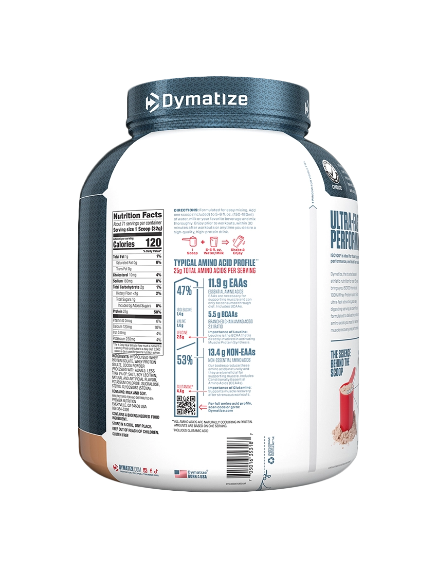 Dymatize ISO100 Whey Protein Isolate + Free Grenade Bars