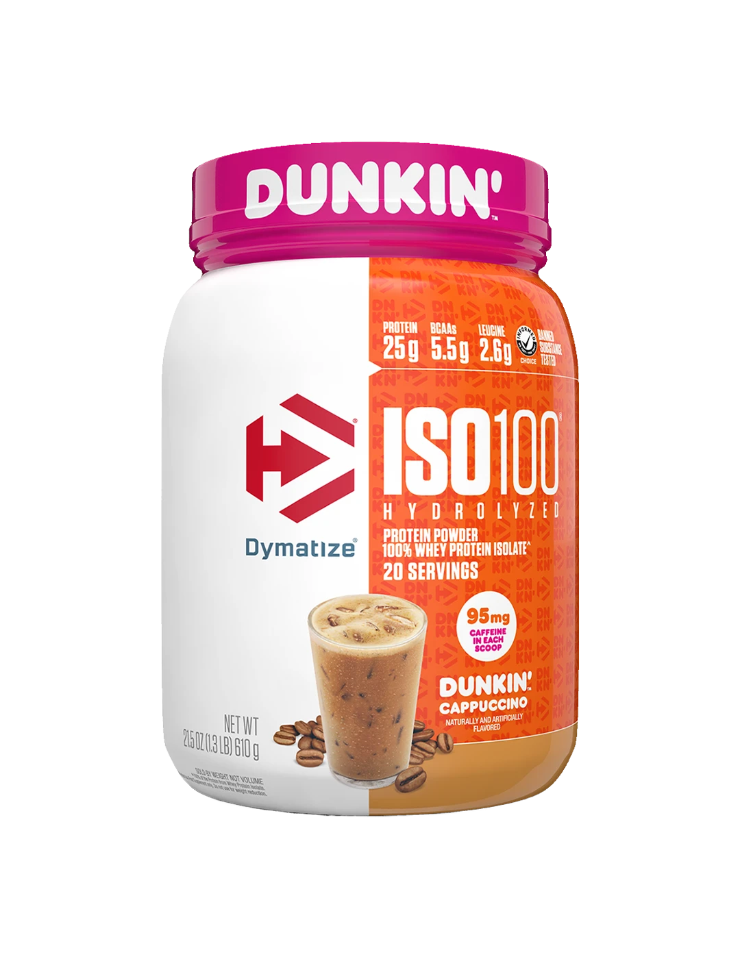 Dymatize ISO100 20 Servings Dunkin Cappuccino Front | ASN