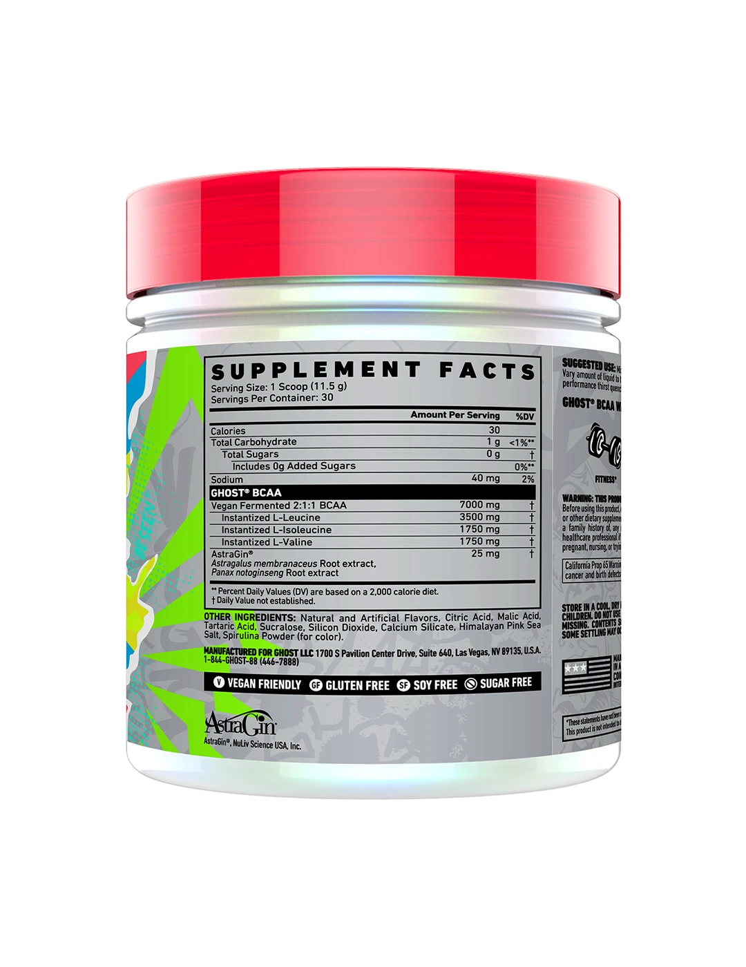 Ghost BCAA V2 30 Servings Blue Raspberry SFP | ASN