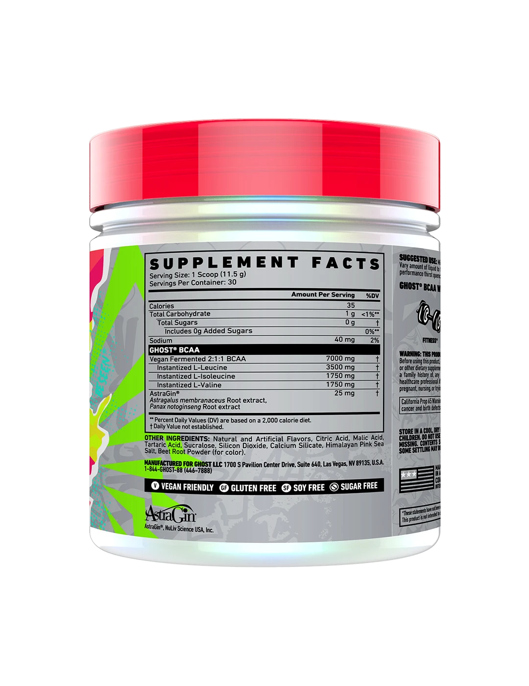 Ghost BCAA V2 30 Servings Strawberry Watermelon SFP | ASN