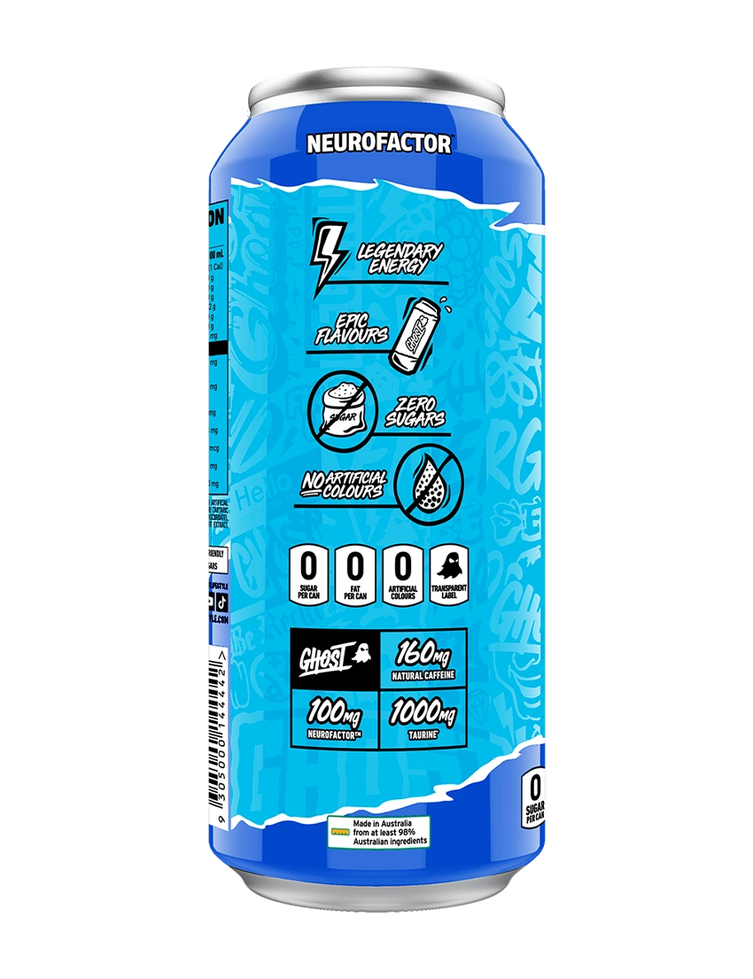 Ghost Energy 500m L Blue Raspberry Side | ASN