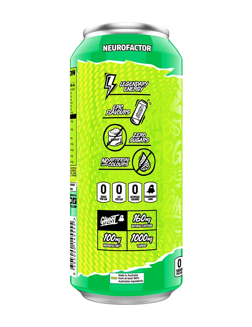 Ghost Energy 500m L Warheads Sour Green Apple Side | ASN