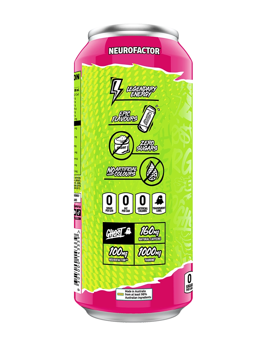Ghost Energy 500m L Warheads Sour Watermelon Side | ASN
