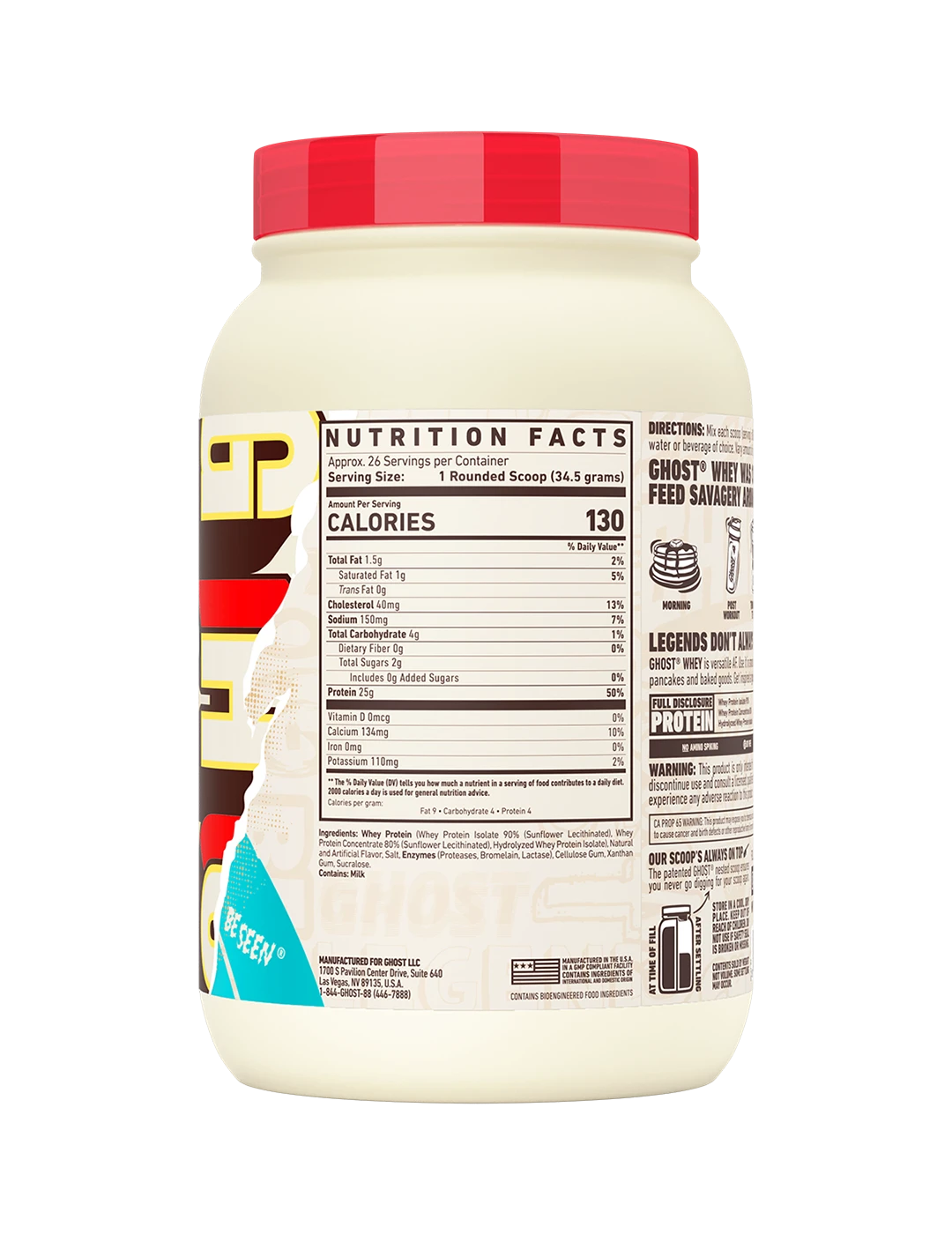 Ghost Whey Protein Cereal Milk 2lb Nutrition Information Panel – GHOST | ASN