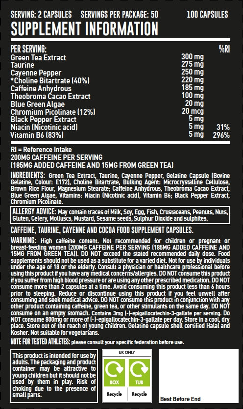 Grenade Black Ops Weight Management Capsules