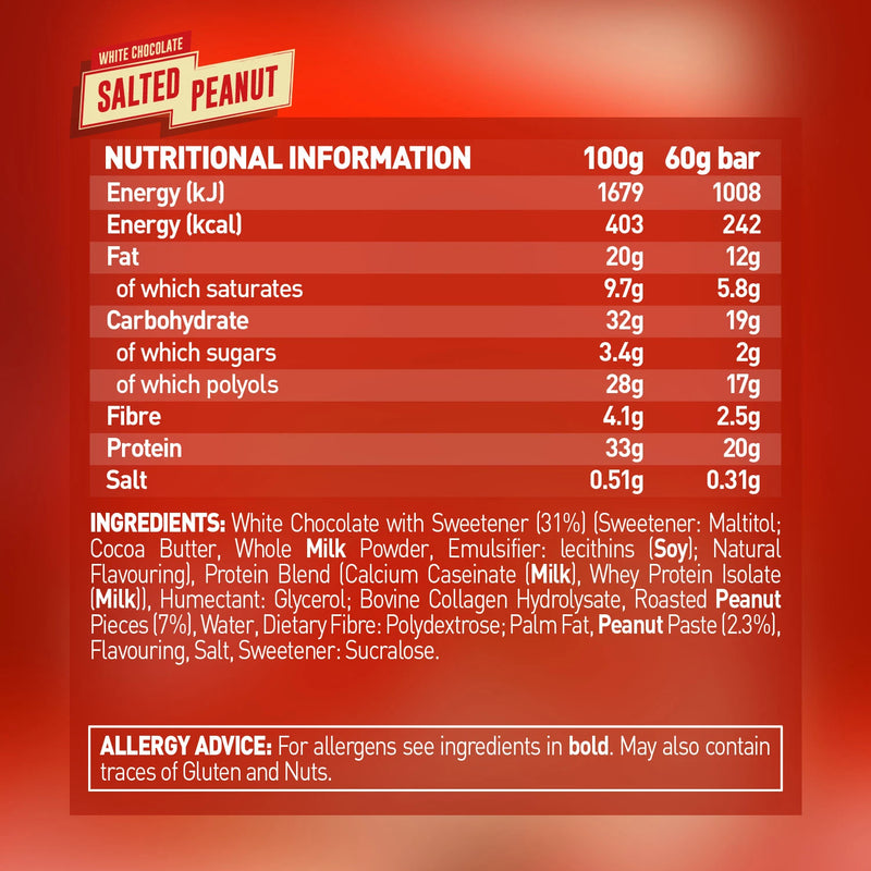 Grenade Protein Bars Bar Nutrition Information Panel – Grenade | ASN