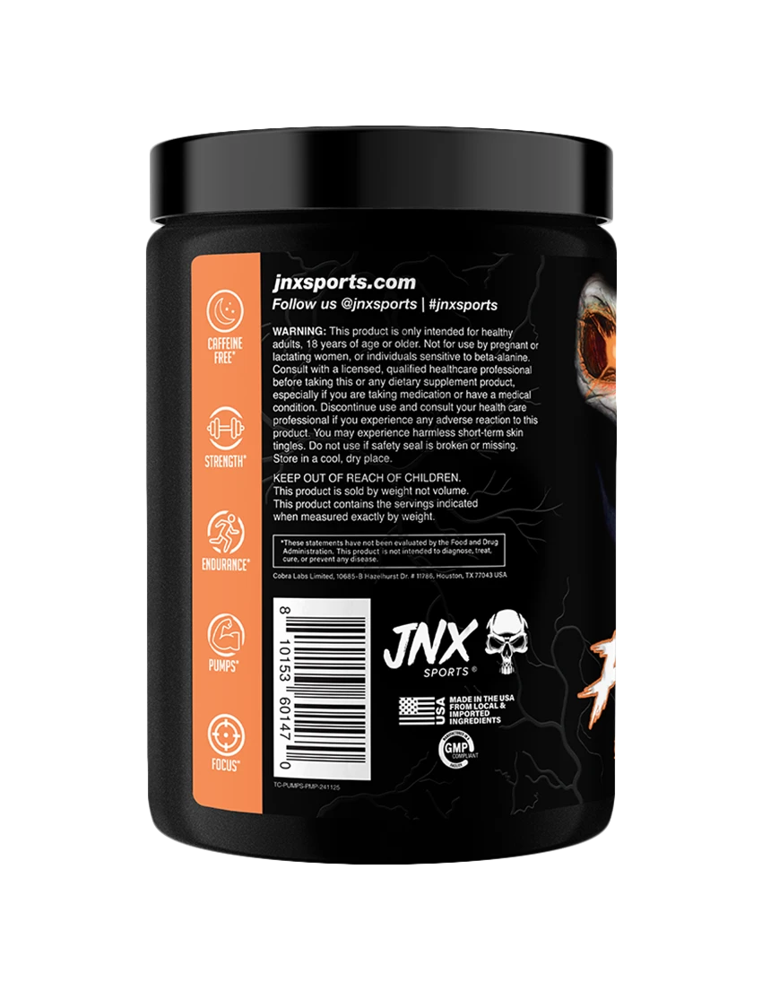JNX Sports The Curse! Stim-Free Pump + Free Mini Protein Bottle Key Chain