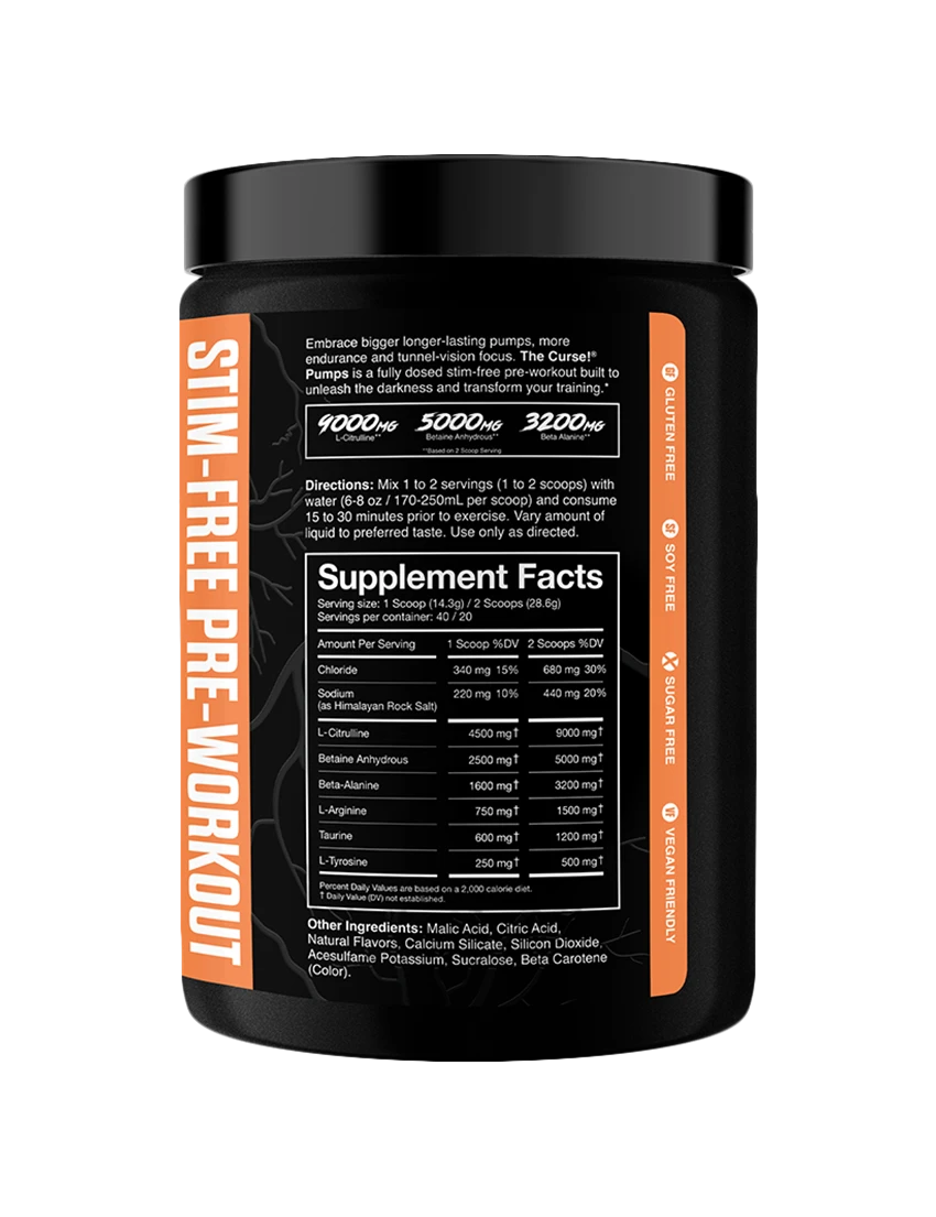 JNX Sports The Curse! Stim-Free Pump + Free Mini Protein Bottle Key Chain