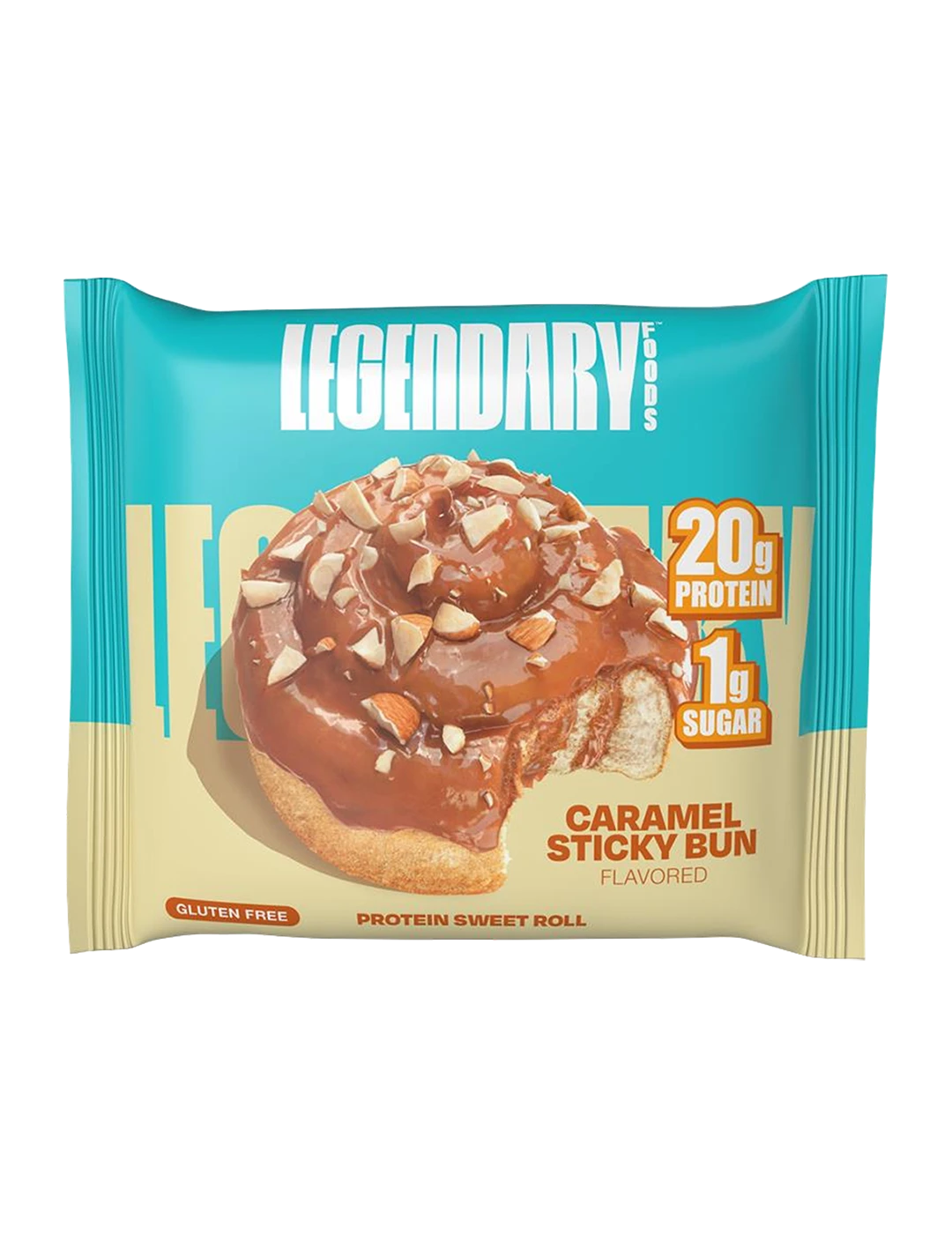 Legendary Foods Protein Sweet Roll 65g Caramel Sticky Bun Front | ASN