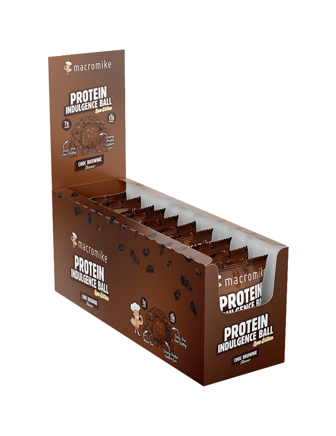 Macro Mike Protein Indulgence Ball Choc Brownie 12x40g Front – Macro Mike | ASN
