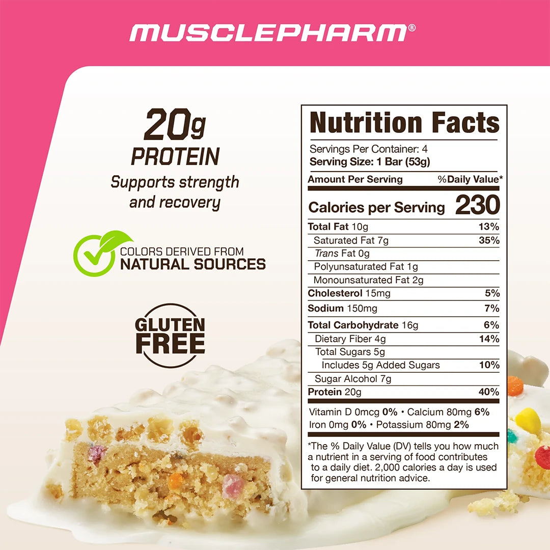 Muscle Pharm Combat Ready Bar 53g Confetti Birthday Cake SFP | ASN