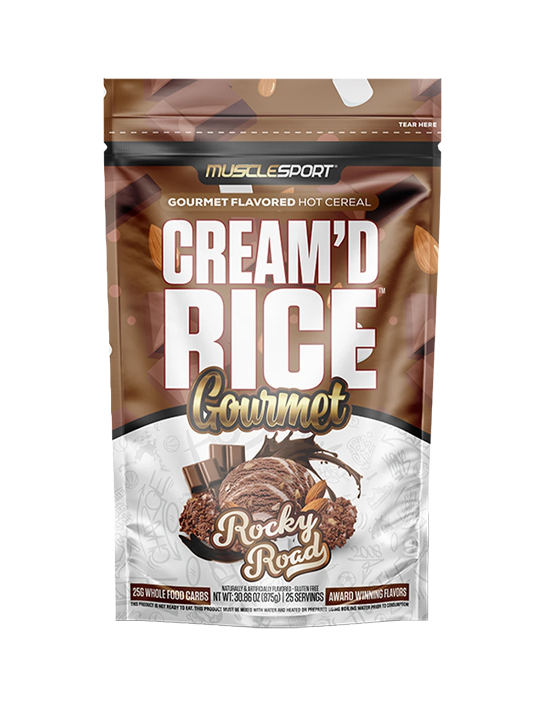 Muscle Sport Creamd Rice 25 Servings Rocky Road Front 1 | ASN