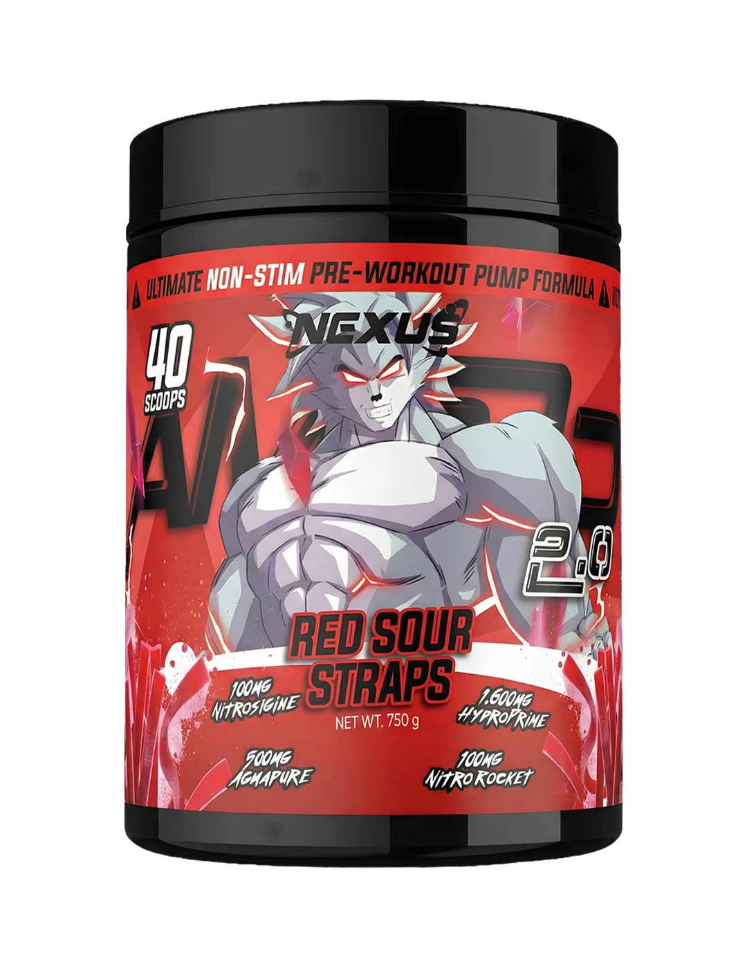 Nexus AMP3 D 2.0 40 Serve Red Sour Straps | ASN