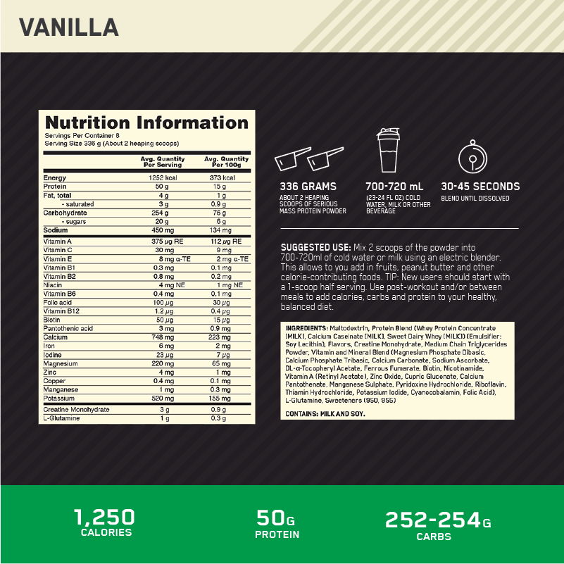 ON SERIOUSMASS VANILLA NIP | ASN