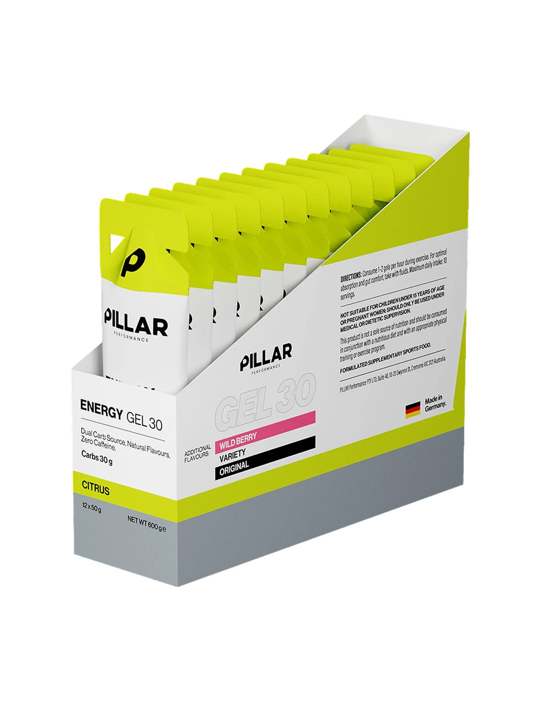 Pillar Performance Energy Gel 30 Citrus 12x50g Box – Pillar Performance | ASN
