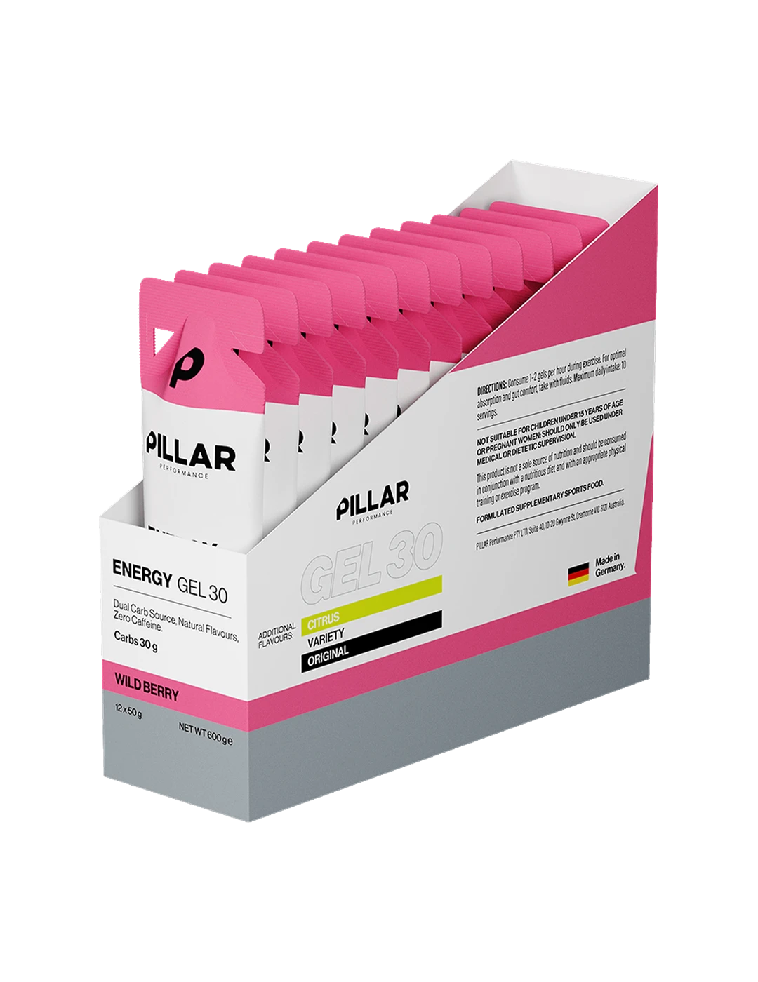 Pillar Performance Energy Gel 30 Wild Berry 12x50g Box – Pillar Performance | ASN