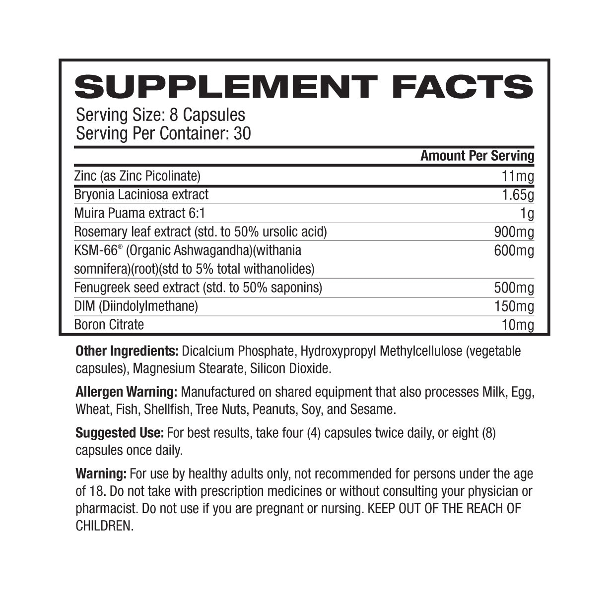 Raw Nutrition Test Testosterone Booster
