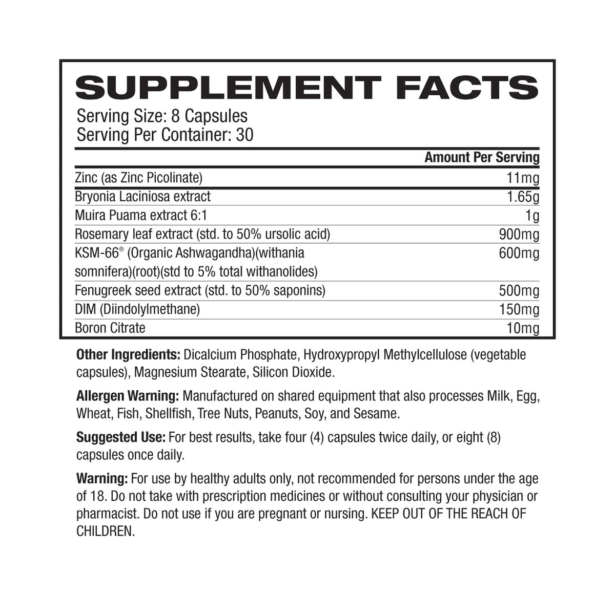 Raw Nutrition Test Testosterone Booster
