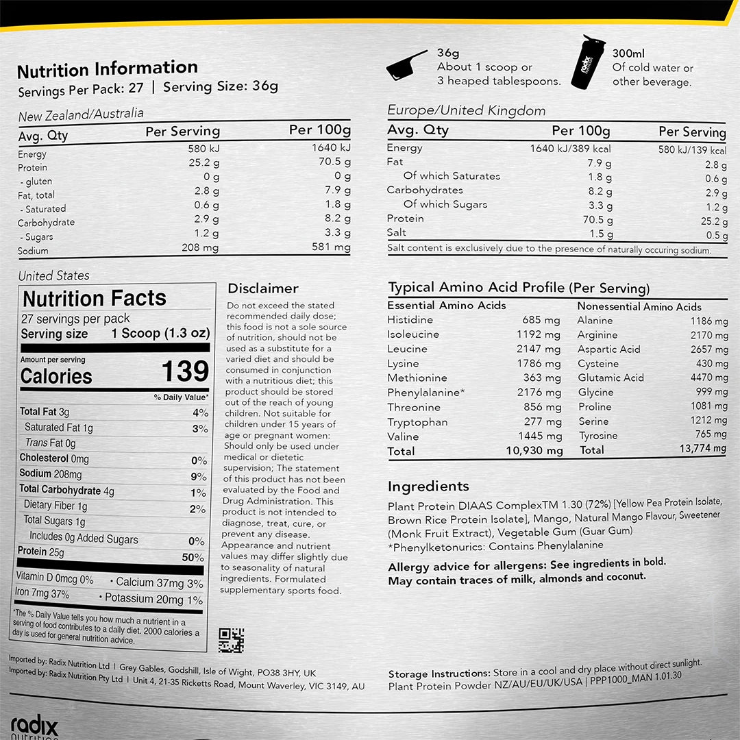 Radix Nutrition Natural Plant Protein