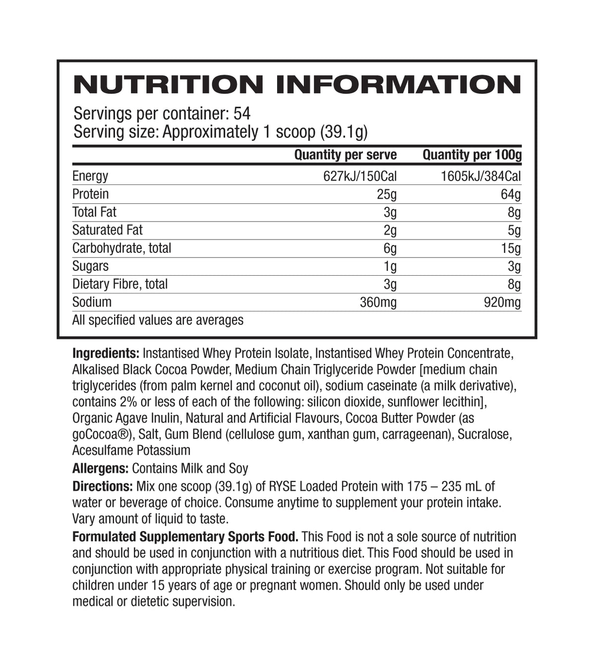 RYSE Loaded Protein