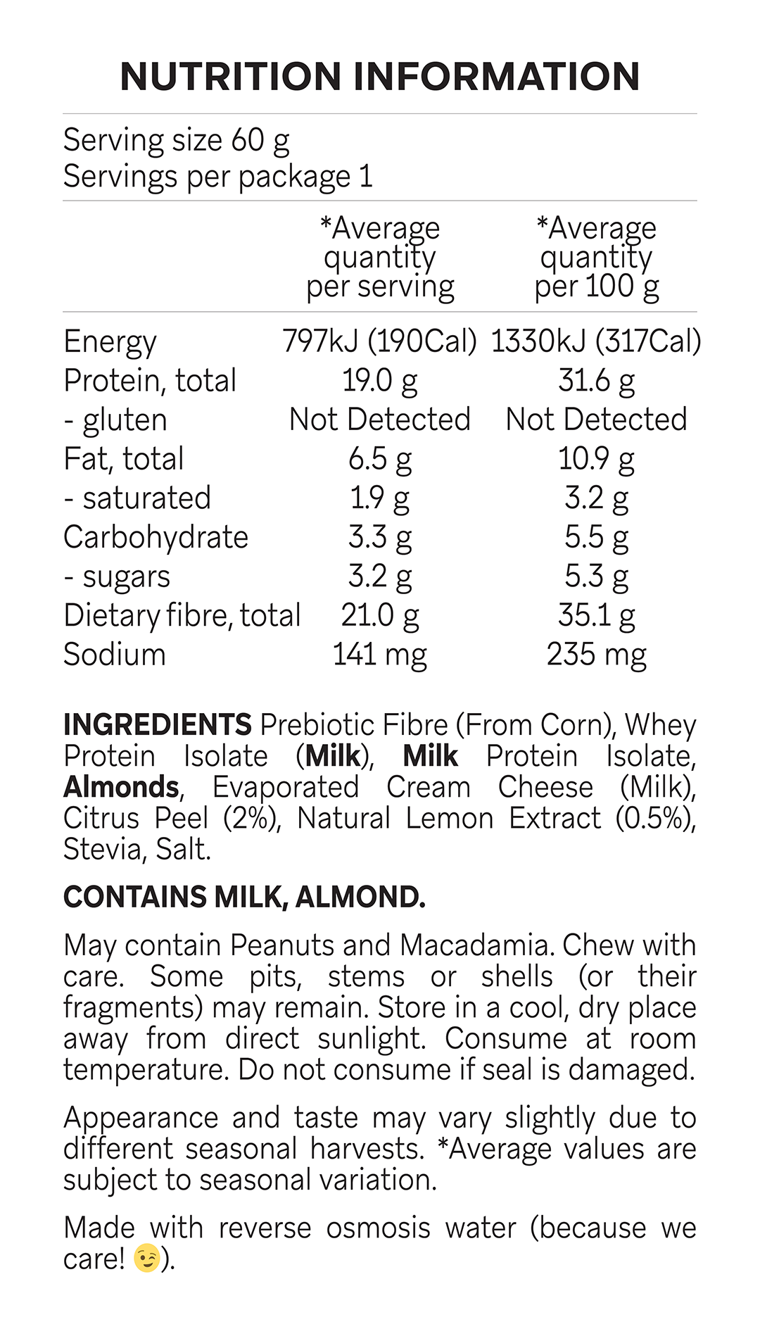 Smart Bar 60g Lemon Tart | ASN