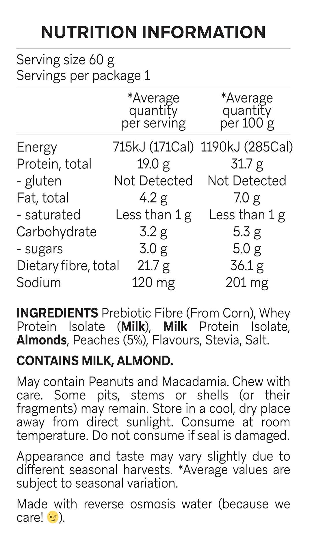 Smart Bar 60g Peaches Cream | ASN