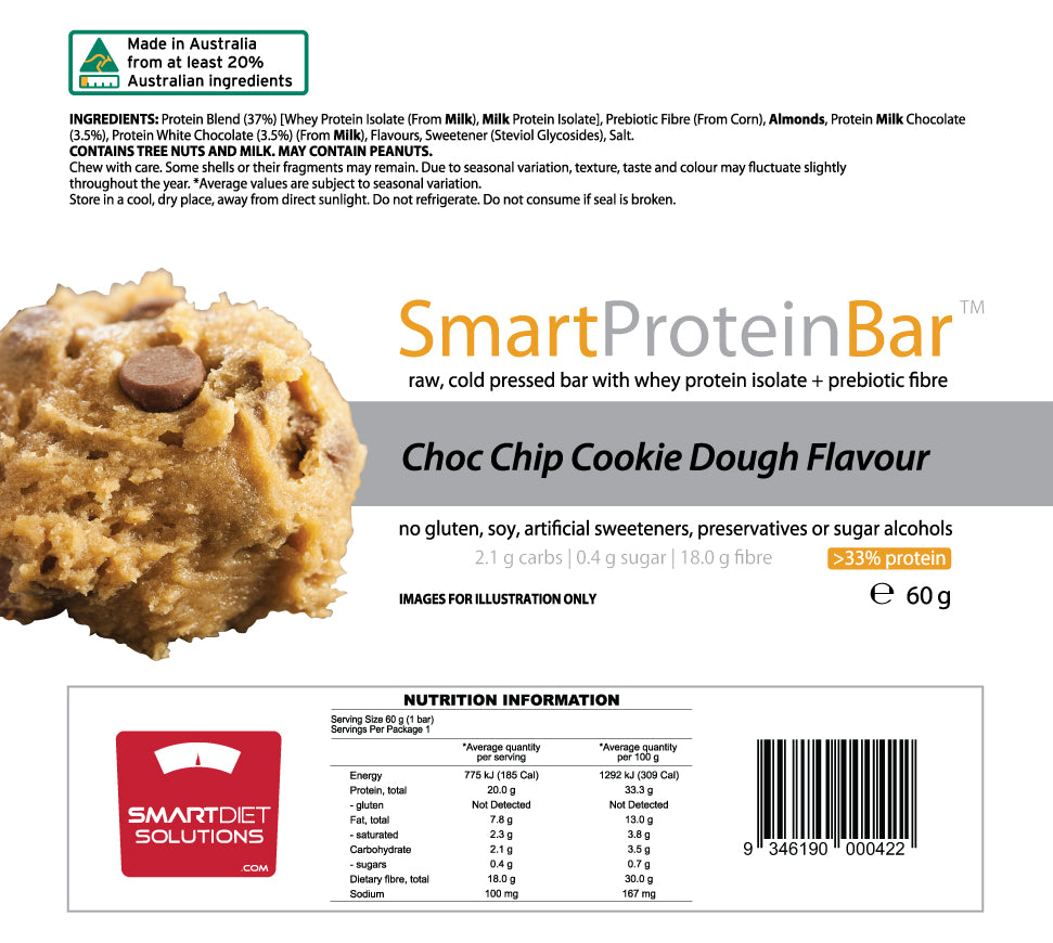 Smart Protein Bar Choc Chip Cookie Dough NIP | ASN