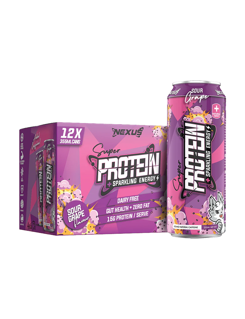Super Protein Water Energy RTD Sour Grape Carton | ASN