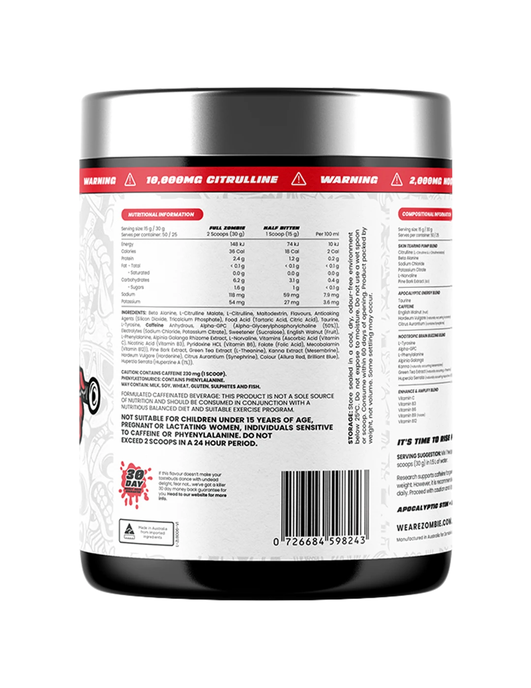 Zombie Labs END OF DAYZ Apocalyptic Pre-Workout + Free Creatine Sour Gummy Back – Zombie Labs | ASN