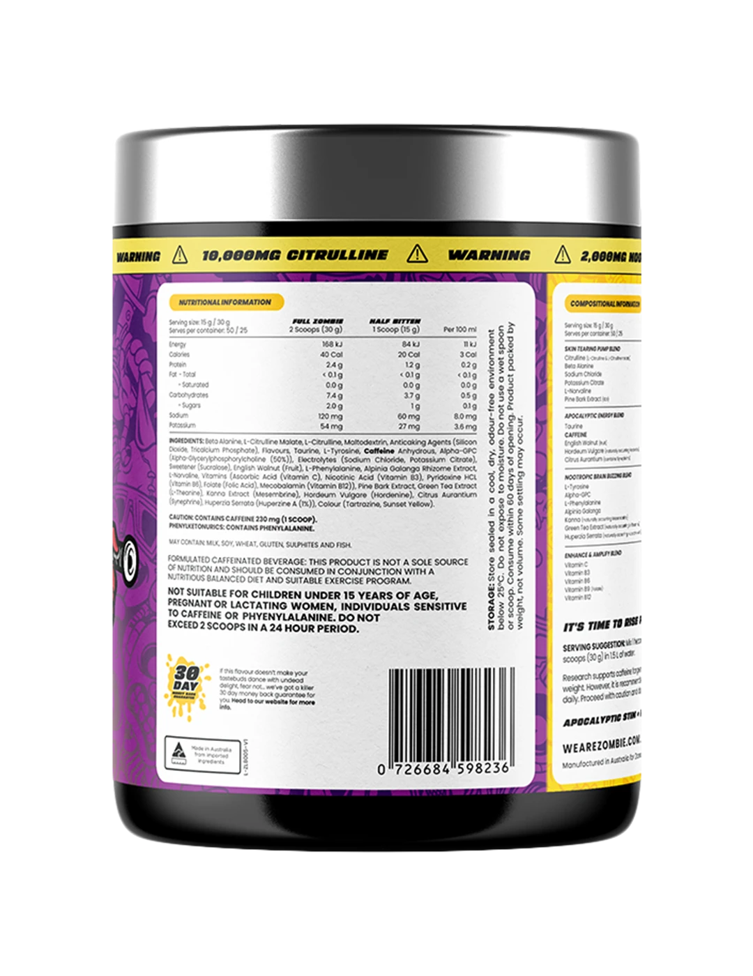 Zombie Labs END OF DAYZ Apocalyptic Pre-Workout + Free Creatine Toxic Tropic Back – Zombie Labs | ASN