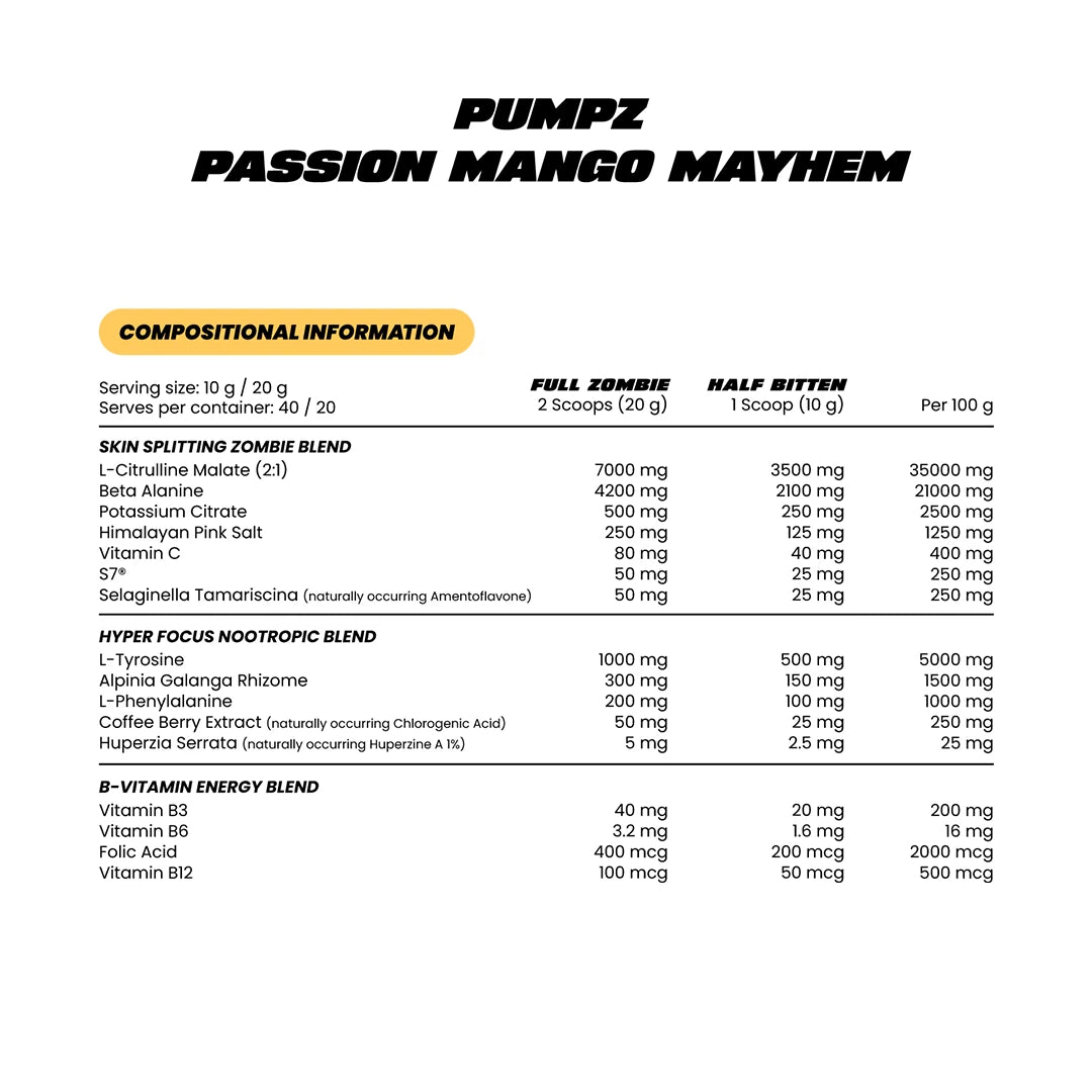 Zombie Labs PUMPZ Non-Stim Pre-Workout