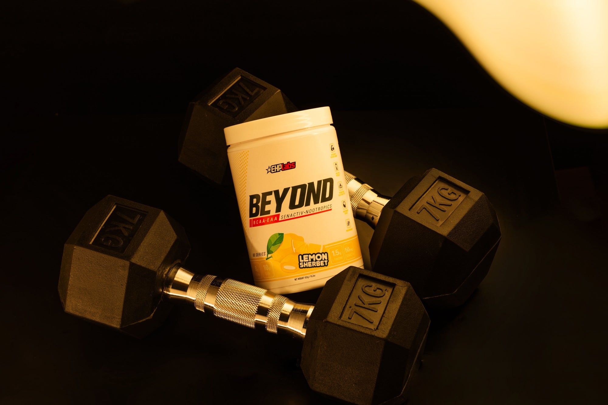 EHP Labs Beyond BCAA Lemon Sherbet - Dumbbell Image