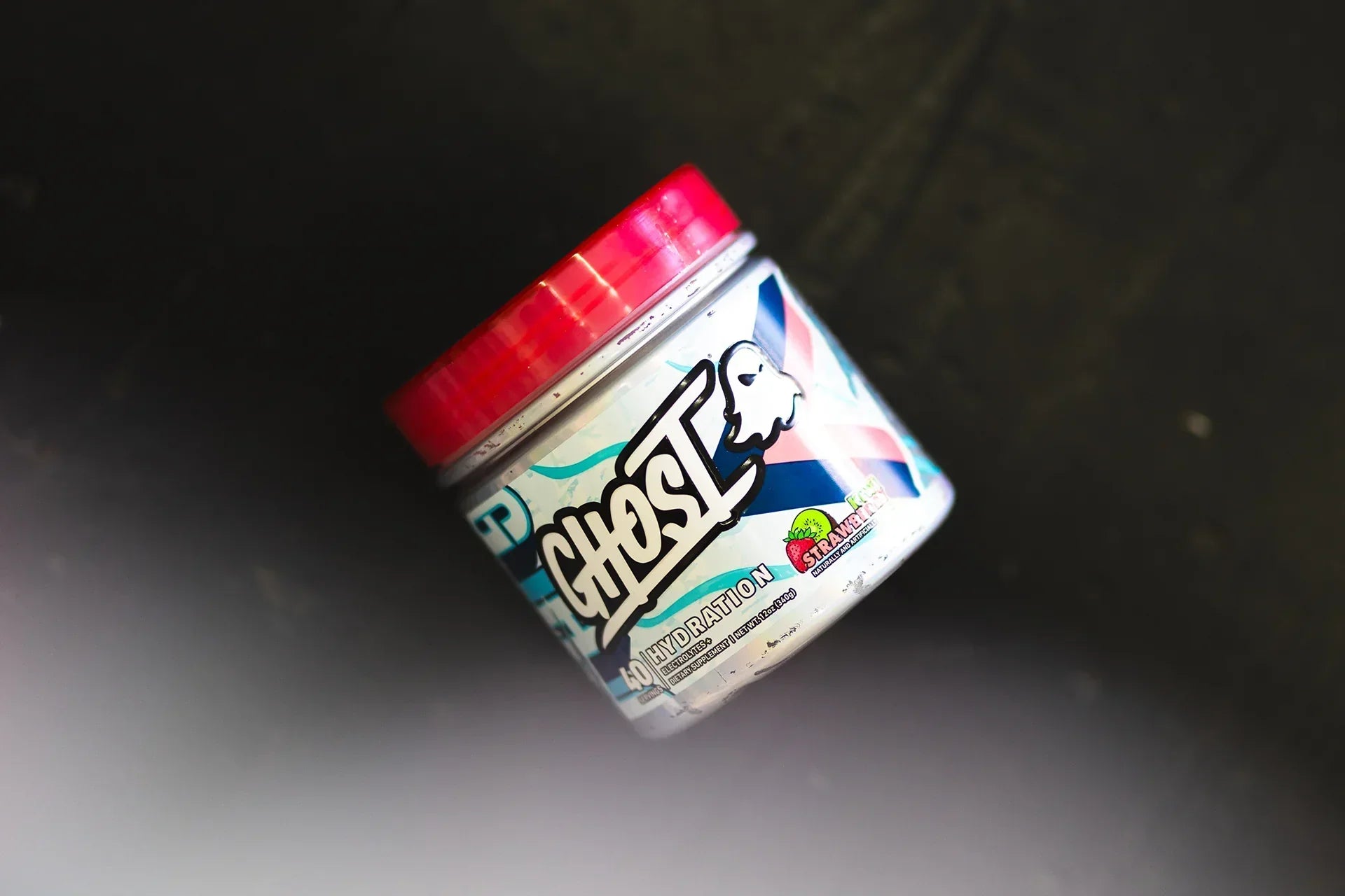 Ghost Hydration Kiwi Strawberry - Black Background, In-House Image