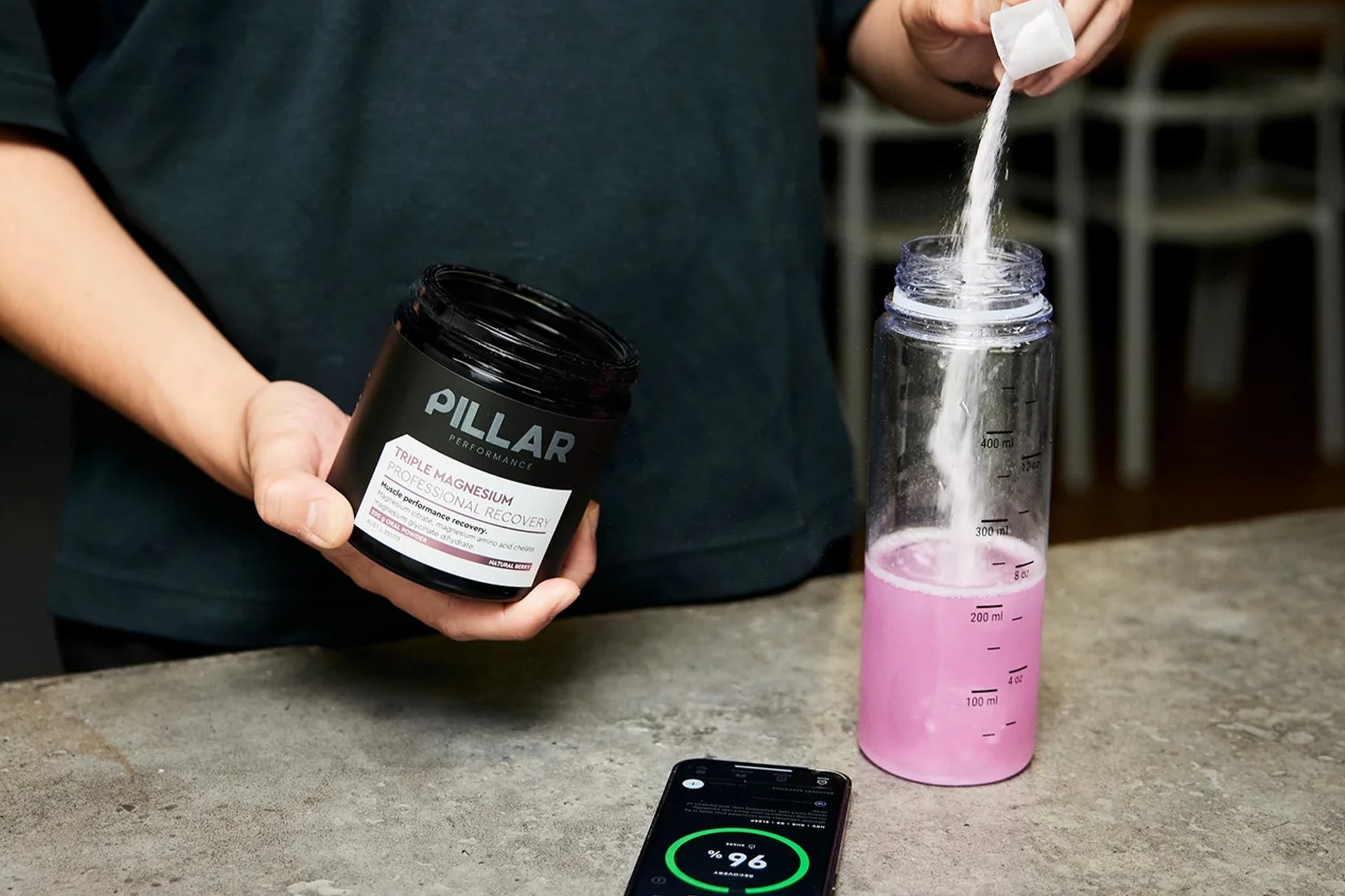 Pillar Performance Triple Magnesium - Being mixed in bottle