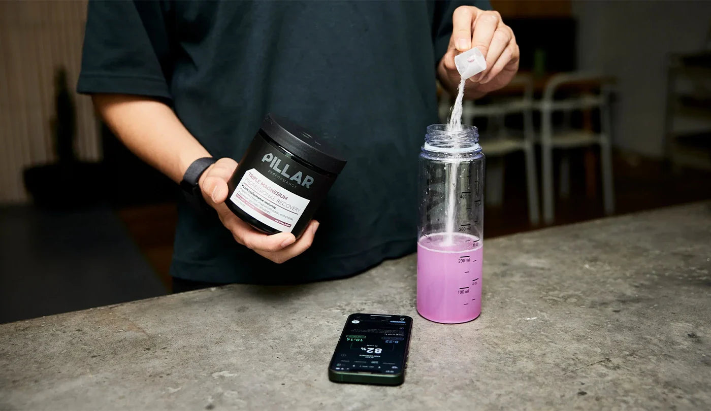 Pillar Performance Triple Magnesium being mixed in a bottle