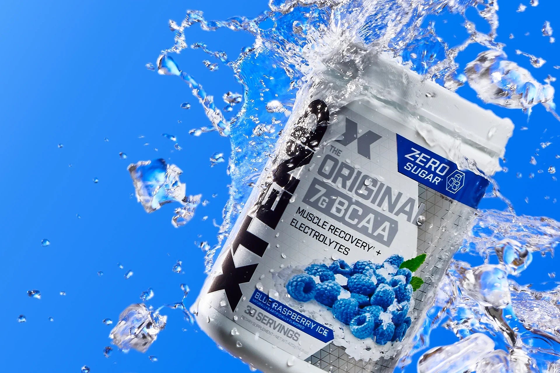 Xtend Original BCAA - Blue Raspberry, Water Splash Image