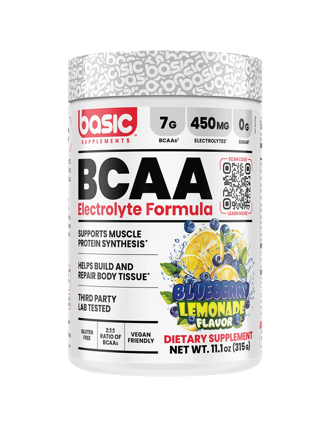Basic Supplements BCAA 30 Serve Blueberry Lemonade | ASN