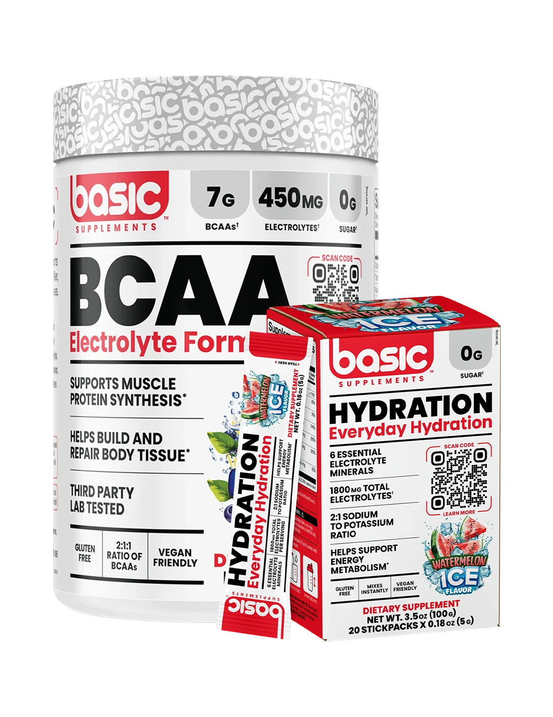 Basic Supplements BCAA Electrolyte Formula + Free Hydration